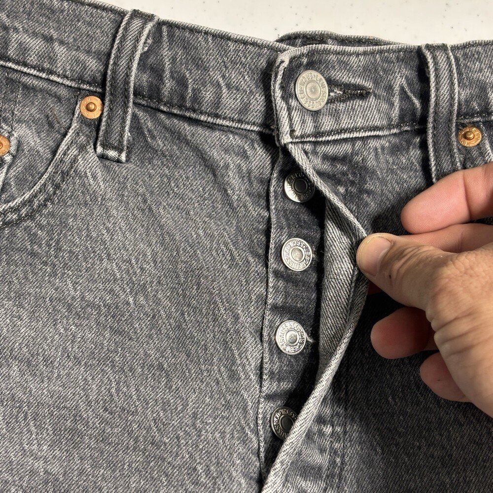 Levi’s Premium 501 Cut Off Shorts Gray Black Button Fly Women’s 29 - Picture 3 of 14